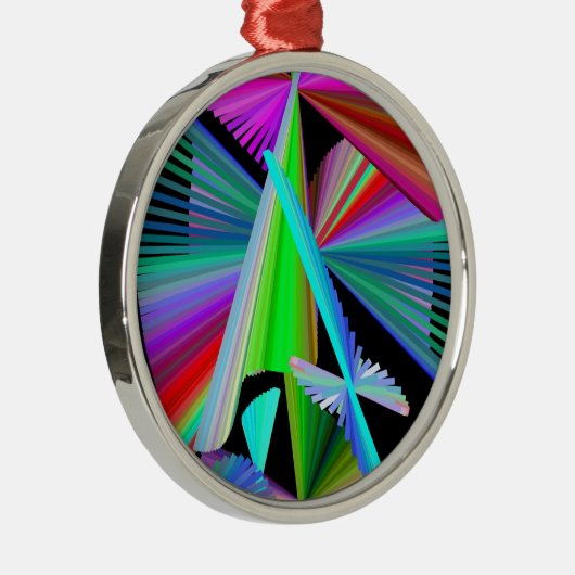 Kaleidoskop Art Red Green Lila Blue Silbernes Ornament (Rechts)