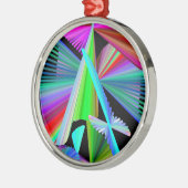 Kaleidoskop Art Red Green Lila Blue Silbernes Ornament (Links)