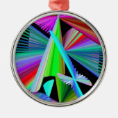Kaleidoskop Art Red Green Lila Blue Silbernes Ornament (Vorne)