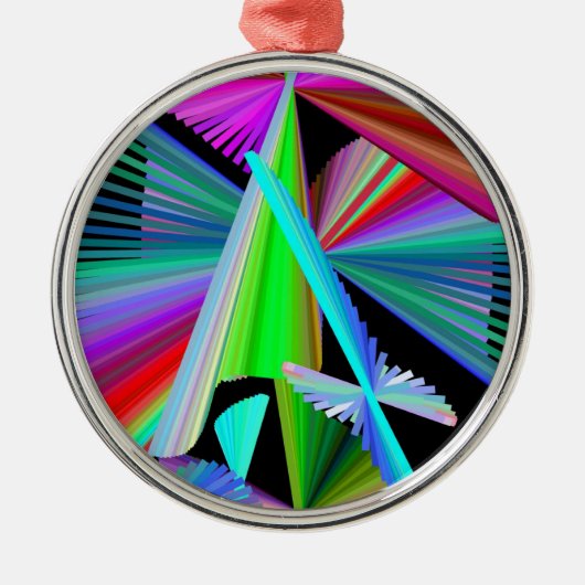 Kaleidoskop Art Red Green Lila Blue Silbernes Ornament (Vorne)