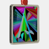 Kaleidoskop Art Red Green Lila Blue Silbernes Ornament (Rechts)