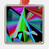 Kaleidoskop Art Red Green Lila Blue Silbernes Ornament (Vorne)