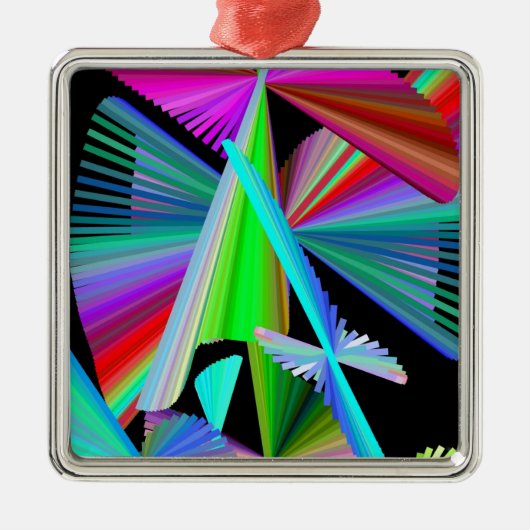 Kaleidoskop Art Red Green Lila Blue Silbernes Ornament (Vorne)