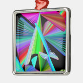Kaleidoskop Art Red Green Lila Blue Silbernes Ornament (Links)
