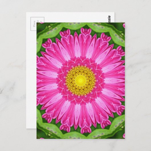 Kaleidoskop Aster Postkarte (Vorne/Hinten)