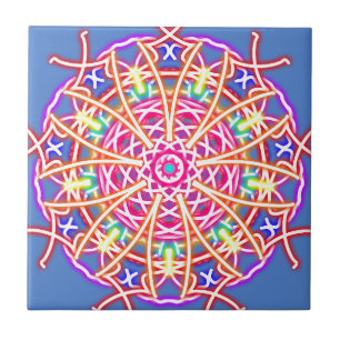 Kaleidoskop auf blau fliese