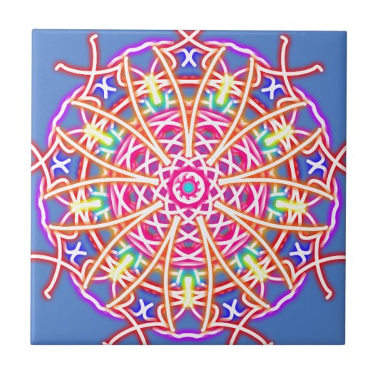 Kaleidoskop auf blau fliese (Vorderseite)