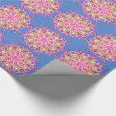 Kaleidoskop auf blau geschenkpapier (Ecke)