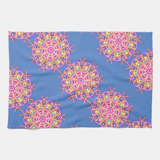 Kaleidoskop auf blau geschirrtuch (Horizontal)