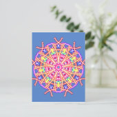 Kaleidoskop auf blau postkarte (Stehend Vorderseite)
