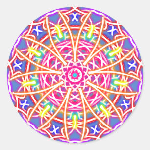 Kaleidoskop auf blau runder aufkleber