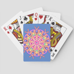 Kaleidoskop auf blau spielkarten