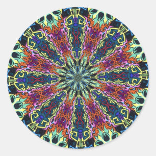 Kaleidoskop-Aufkleber Runder Aufkleber
