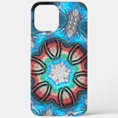 Kaleidoskop aus Cyan und Silber mit roh gestrichen Case-Mate iPhone Hülle (Rückseite)