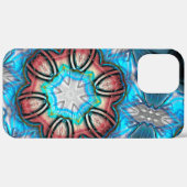 Kaleidoskop aus Cyan und Silber mit roh gestrichen Case-Mate iPhone Hülle (Rückseite / Rechts)