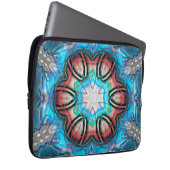 Kaleidoskop aus Cyan und Silber mit roh gestrichen Laptopschutzhülle (Vorne Rechts)