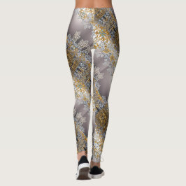 Kaleidoskop aus Gold und Silber Leggings