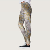 Kaleidoskop aus Gold und Silber Leggings (Links)