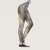 Kaleidoskop aus Gold und Silber Leggings (Rechts)