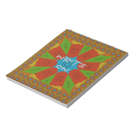 Kaleidoskop Blühen eine lebendige afrikanische Dru Notizblock (Rotiert)