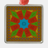 Kaleidoskop Blühen eine lebendige afrikanische Dru Silbernes Ornament (Vorne)
