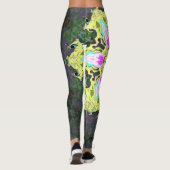 Kaleidoskop-Blume Gelb und Rosa Leggings (Rückseite)