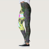 Kaleidoskop-Blume Gelb und Rosa Leggings (Links)