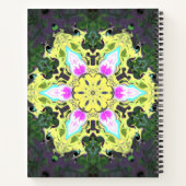 Kaleidoskop-Blume Gelb und Rosa Notizblock (Rückseite)