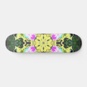 Kaleidoskop-Blume Gelb und Rosa Skateboard (Horizontal)
