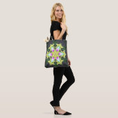 Kaleidoskop-Blume Gelb und Rosa Tasche (Am Model)