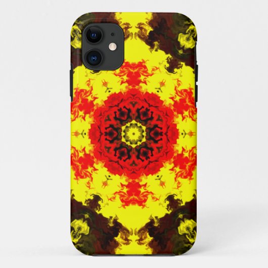 Kaleidoskop-Blume Gelb und Rot Case-Mate iPhone Hülle (Rückseite)