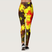 Kaleidoskop-Blume Gelb und Rot Leggings (Rückseite)