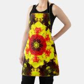 Kaleidoskop-Blume Gelb und Rot Schürze (InSitu)