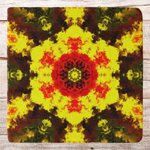 Kaleidoskop-Blume Gelb und Rot