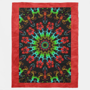 Kaleidoskop Blume Hibiskus II + Ihre Idee Fleecedecke