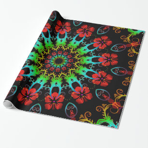 Kaleidoskop Blume Hibiskus II + Ihre Idee Geschenkpapier