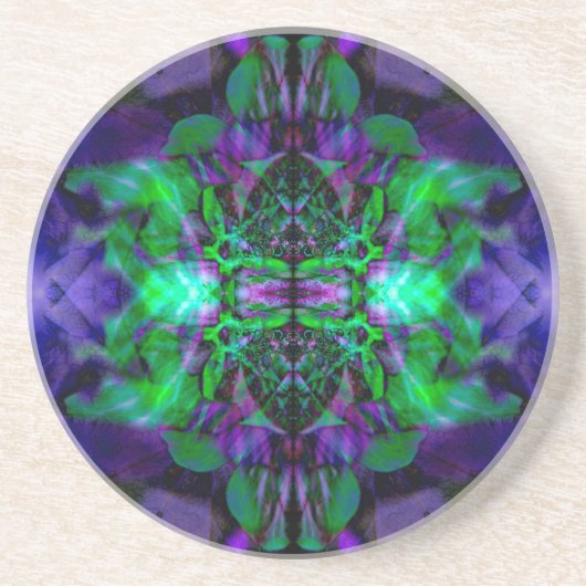 Kaleidoskop-Blume Sandstein Untersetzer (Vorne)