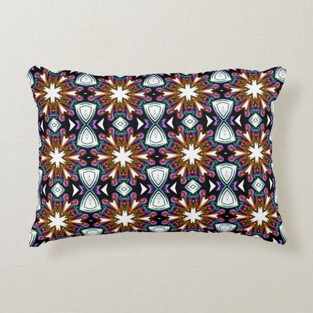 Kaleidoskop-Blumenmuster  Dekokissen (Vorderseite)