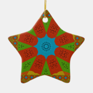 Kaleidoskop-Blüte - Eine lebendige afrikanische Dr Keramikornament
