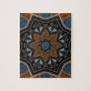 Kaleidoskop-Braun-Stern-Muster... Puzzle