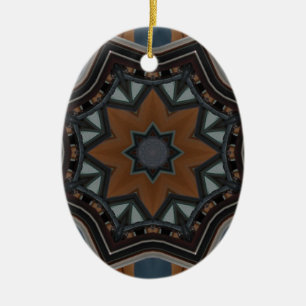 Kaleidoskop brauner Stern Keramik Ornament