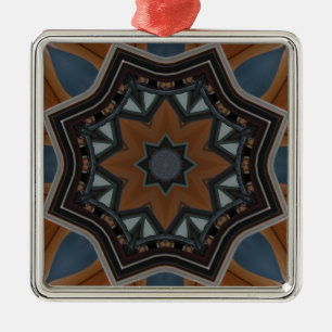 Kaleidoskop brauner Stern Silbernes Ornament