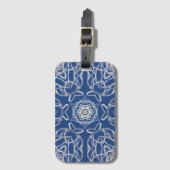 Kaleidoskop Bright Blue, White, Single Star Gepäckanhänger (Vorderseite Vertikal)