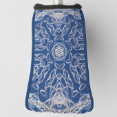 Kaleidoskop Bright Blue, White, Single Star Golf Headcover (Rotieren 90)