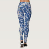 Kaleidoskop Bright Blue, White, Single Star Leggings (Rückseite)