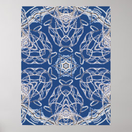 Kaleidoskop Bright Blue, White, Single Star Poster