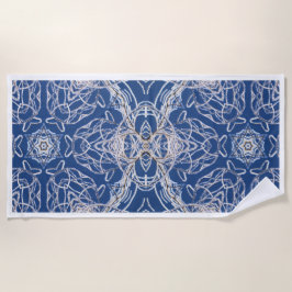 Kaleidoskop Bright Blue, White, Single Star Strandtuch