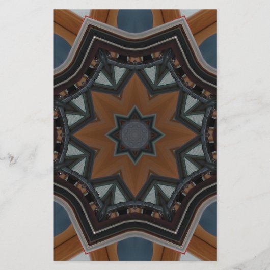 Kaleidoskop Brown Star Muster.. Briefpapier (Vorderseite)