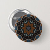 Kaleidoskop Brown Star Muster.. Button (Vorne & Hinten)