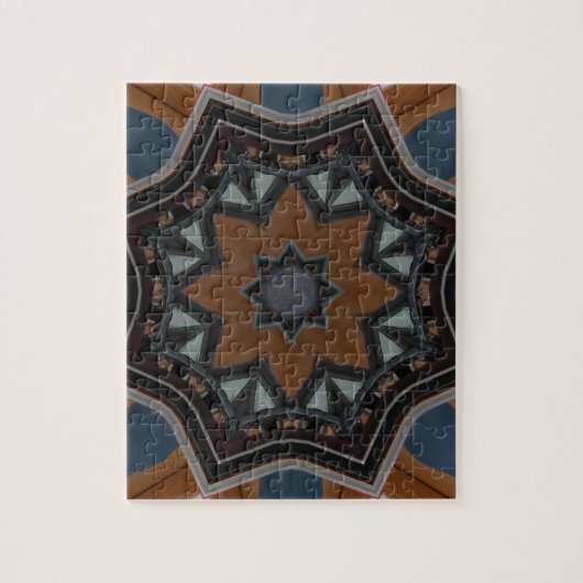 Kaleidoskop Brown Star Muster.. Puzzle (Vertikal)